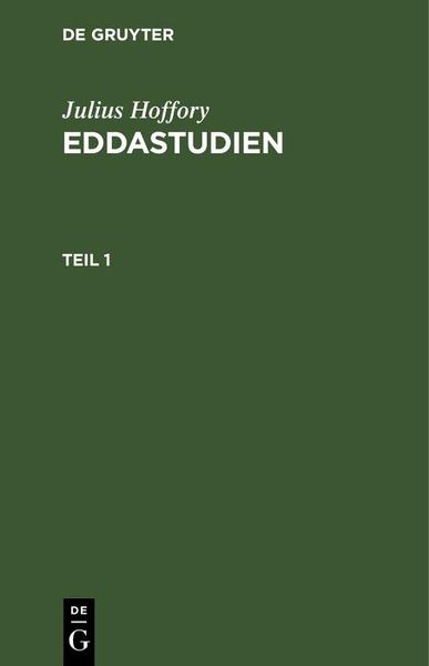Produktbild: Julius Hoffory: Eddastudien. Teil 1