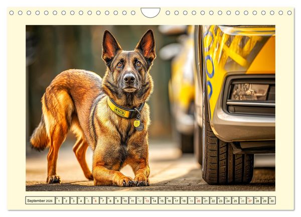 Produktbild: Malinois im Einsatz. Heldenhafte Hunde mit Ausdauer und Mut (Wandkalender 2026 DIN A4 quer), CALVENDO Monatskalender