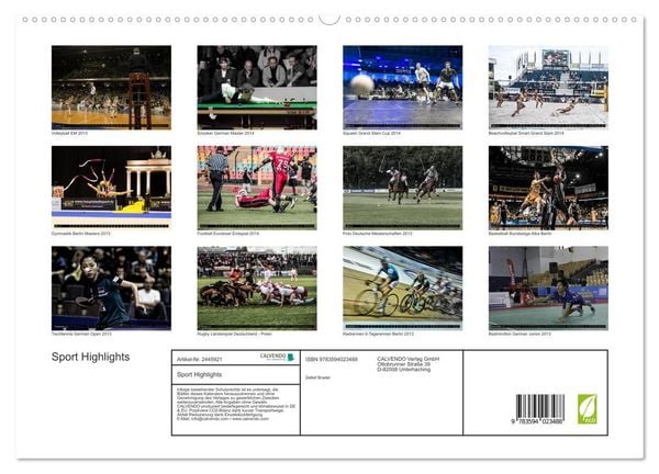Produktbild: Sport Highlights (hochwertiger Premium Wandkalender 2027 DIN A2 quer), Kunstdruck in Hochglanz