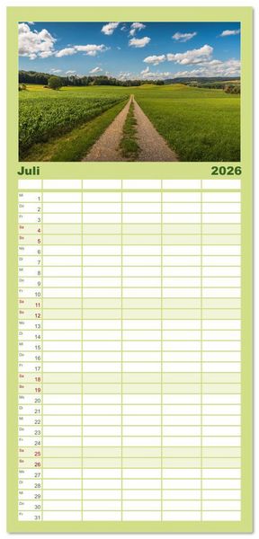 Produktbild: Familienplaner 2026 - Kanton Thurgau mit 5 Spalten (Wandkalender, 21 x 45 cm) CALVENDO