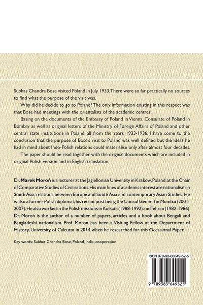 Produktbild: Visit of Subhas Chandra Bose to Poland in July 1933. New Documents. New Conclusions.