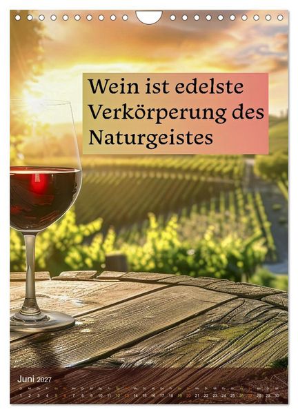 Produktbild: Im Zeichen des Weins - Gedanken f&uuml;r Geniesser (Wandkalender 2027 DIN A4 hoch), CALVENDO Monatskalender