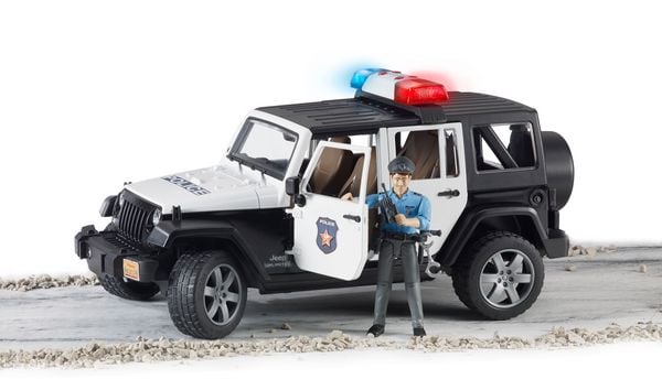 Produktbild: bruder 02526 Jeep Wrangler Rubicon Unlimited Polizeifahrzeug, L+S und Polizist