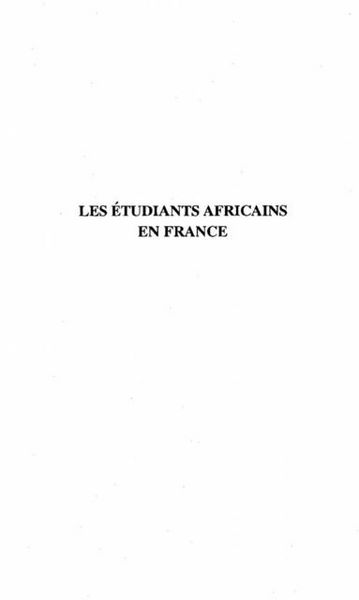 Produktbild: Les etudiants africains en France (1950-1965)