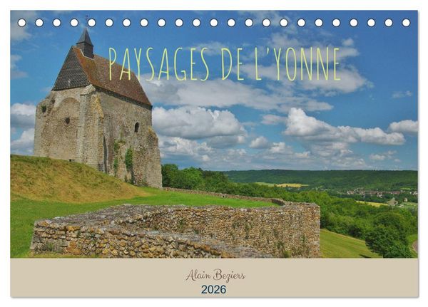 Produktbild: Paysages de l'Yonne (Calendrier de bureau 2026 DIN A5 vertical), CALVENDO calendrier mensuel