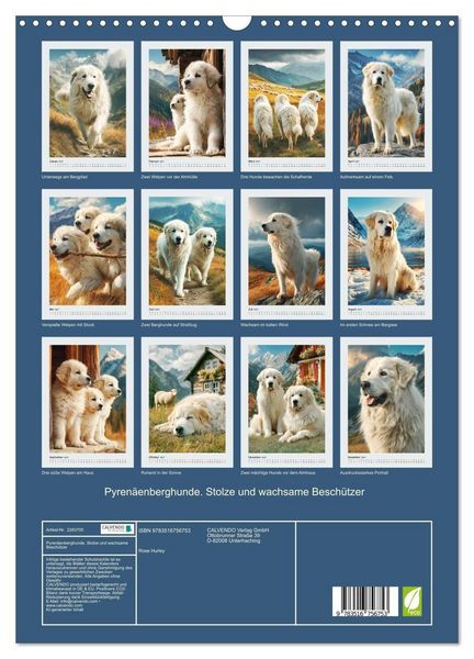 Produktbild: Pyren&auml;enberghunde. Stolze und wachsame Besch&uuml;tzer (Wandkalender 2027 DIN A3 hoch), CALVENDO Monatskalender