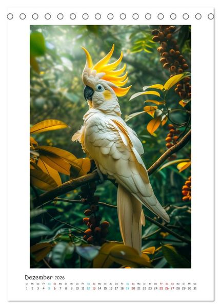 Produktbild: Exotische Sch&ouml;nheiten - pr&auml;chtig bunte V&ouml;gel (Tischkalender 2026 DIN A5 hoch), CALVENDO Monatskalender