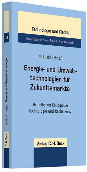 Produktbild: Energie- und Umwelttechnologien f&uuml;r Zukunftsm&auml;rkte