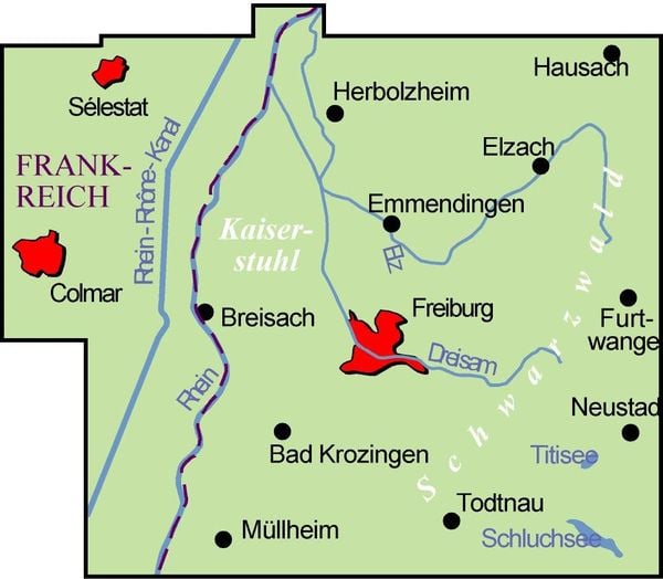 Produktbild: ADFC-Regionalkarte Freiburg und Umgebung 1:75.000, reiß- und wetterfest, GPS-Tracks Download