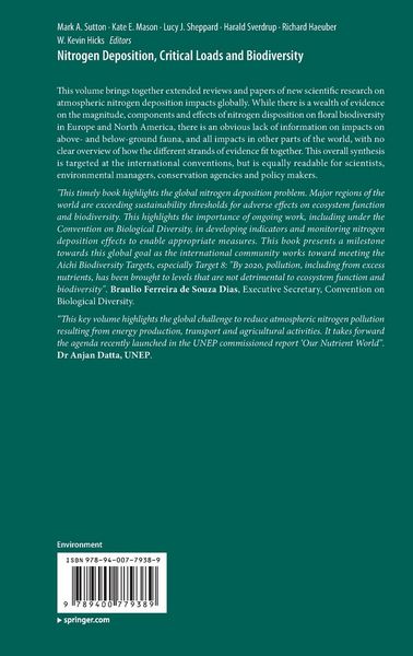 Produktbild: Nitrogen Deposition, Critical Loads and Biodiversity