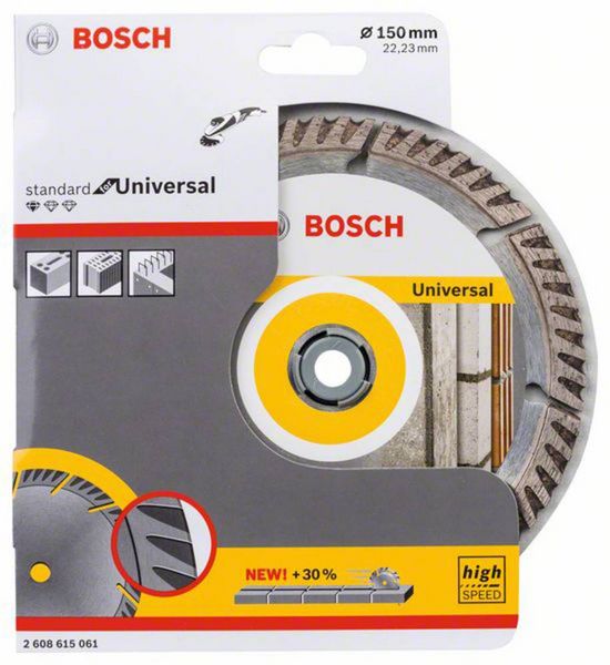 Produktbild: Bosch Accessories 2608615061 Standard for Universal Speed Diamanttrennscheibe Durchmesser 150 mm Bohrungs-&Oslash; 22.23 mm 1 St.