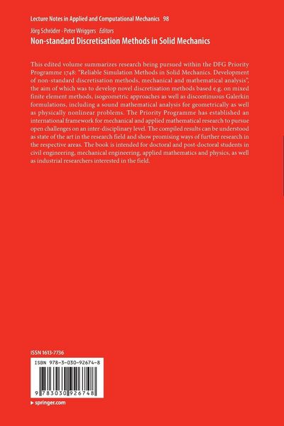 Produktbild: Non-standard Discretisation Methods in Solid Mechanics