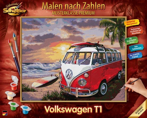 Schipper 609130861 - Malen nach Zahlen, Volkswagen T1, VW-Bulli, 50 x 40 cm