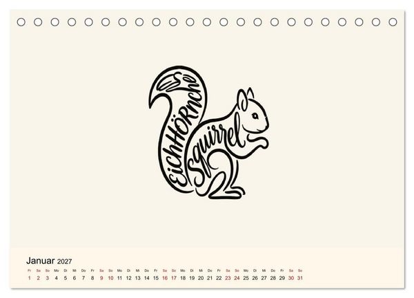 Produktbild: Buchstabentiere (Tischkalender 2027 DIN A5 quer), CALVENDO Monatskalender