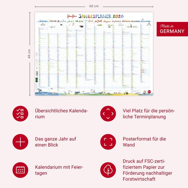 Produktbild: Helme Heine: Posterplaner 2026