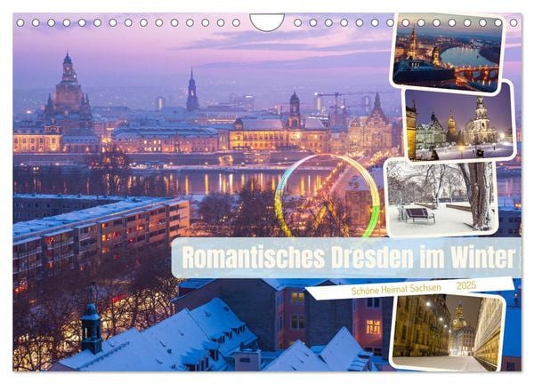 Romantisches Dresden im Winter (Wandkalender 2025 DIN A4 quer), CALVENDO Monatskalender