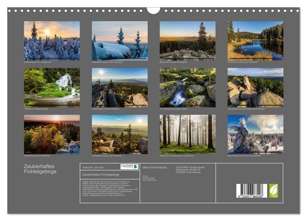 Produktbild: Zauberhaftes Fichtelgebirge (Wandkalender 2026 DIN A3 quer), CALVENDO Monatskalender