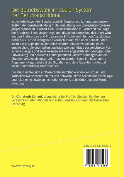 Produktbild: Die Betriebswahl im dualen System der Berufsausbildung