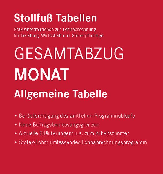 Produktbild: Tabelle, Gesamtabzug 2024 Monat Sonderausgabe Dezember
