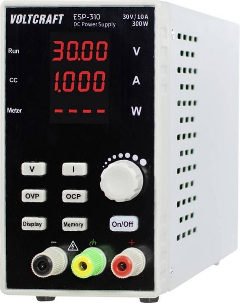 Produktbild: VOLTCRAFT ESP-310 Labornetzger&auml;t, einstellbar 0 - 30 0 - 10 A 300 W Steckanschluss 4 mm OVP Anzahl Ausg&auml;nge 1 x