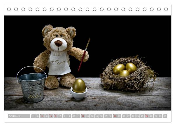 Produktbild: Eddy, der Teddy - 12 Bilder zum Schmunzeln (Tischkalender 2026 DIN A5 quer), CALVENDO Monatskalender