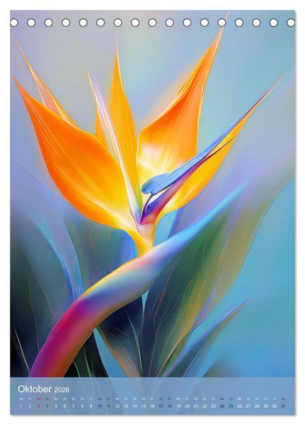 Produktbild: Blumen im Malstil (Tischkalender 2026 DIN A5 hoch), CALVENDO Monatskalender
