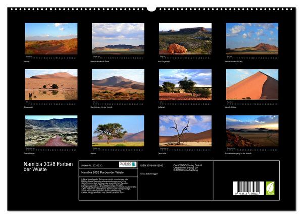 Produktbild: Namibia 2026 Farben der W&uuml;ste (hochwertiger Premium Wandkalender 2026 DIN A2 quer), Kunstdruck in Hochglanz
