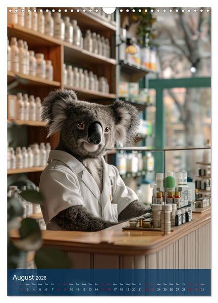 Produktbild: Funny animals in a pharmacist outfit (Wall Calendar 2026 DIN A3 portrait), CALVENDO 12 Month Wall Calendar