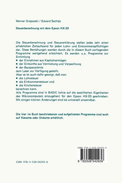 Produktbild: Steuerberechnung mit dem Epson HX-20