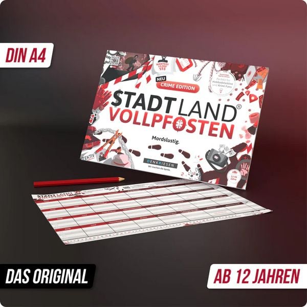 Produktbild: DENKRIESEN - STADT LAND VOLLPFOSTEN&reg; - CRIME EDITION "Mordslustig." - A4