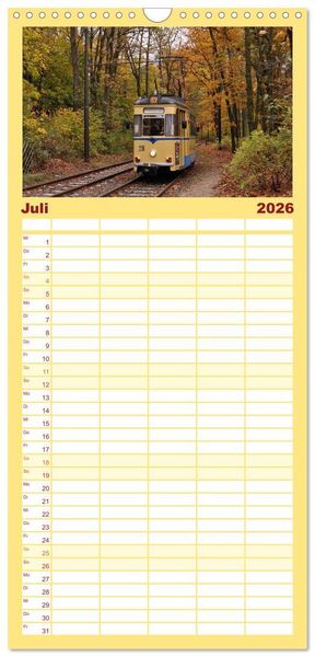 Produktbild: Familienplaner 2026 - Auf Gleisen durch Berlin mit 5 Spalten (Wandkalender, 21 x 45 cm) CALVENDO