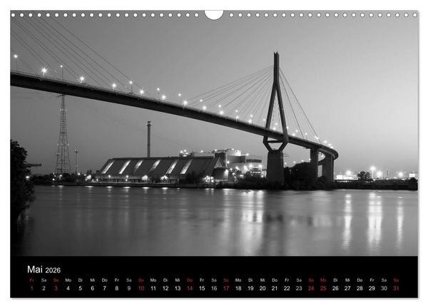 Produktbild: Hamburg monochrome Impressionen (Wandkalender 2026 DIN A3 quer), CALVENDO Monatskalender