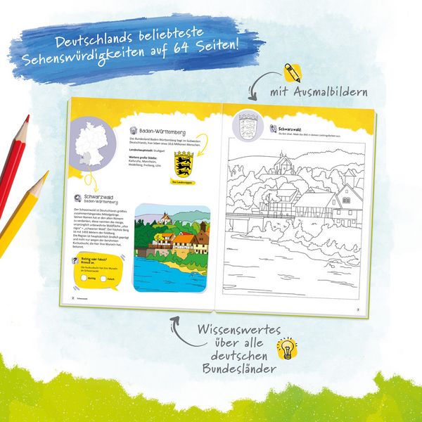Produktbild: Tr&ouml;tsch Malbuch Mein gro&szlig;es Deutschland Lern und Malbuch