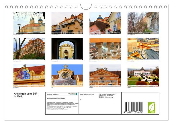 Produktbild: Ansichten vom Stift in Melk (Wandkalender 2026 DIN A4 quer), CALVENDO Monatskalender