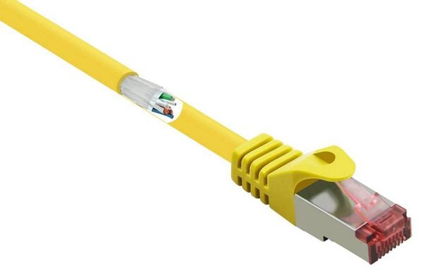 Produktbild: Renkforce RF-5372560 RJ45 Patchkabel CAT 6 S/FTP 3.00 m Gelb mit Rastnasenschutz, vergoldete Steckkontakte, Flammwidrig 1 St.