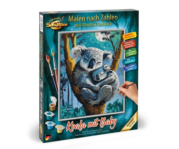 Schipper 609240907 - Malen nach Zahlen, Koala mit Baby, 24x30cm