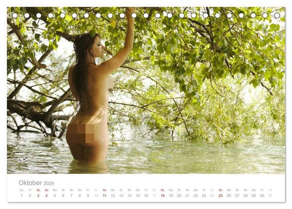 Produktbild: Wasser und Nymphen - Akt am Wasser (Tischkalender 2026 DIN A5 quer), CALVENDO Monatskalender
