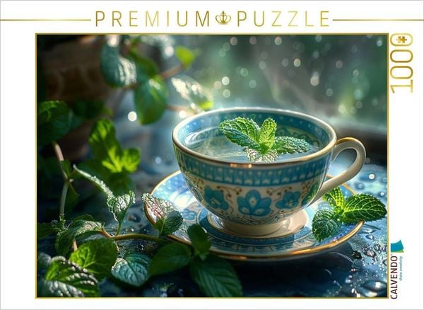 Produktbild: CALVENDO Puzzle Pfefferminztee in der Tasse | 1000 Teile Lege-Gr&ouml;&szlig;e 64x48cm Foto-Puzzle f&uuml;r gl&uuml;ckliche Stunden