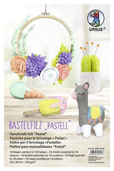 URSUS Non Paper Products Bastelfilz Pastell, 20 x 30 cm