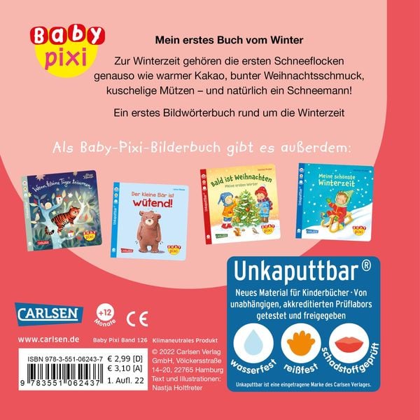 Produktbild: Baby Pixi (unkaputtbar) 126: Mein erstes Buch vom Winter