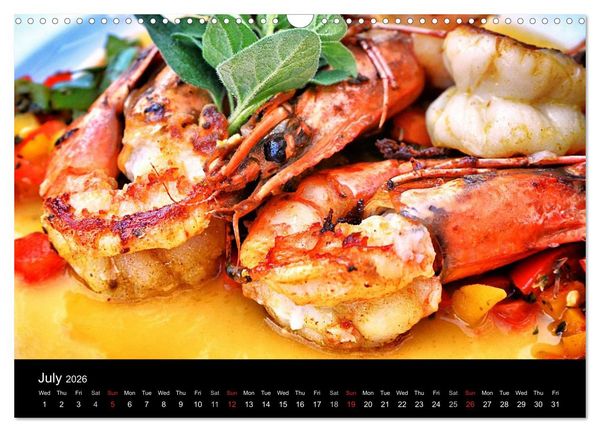 Produktbild: Delicious - Gourmet Food Calendar 2026 / UK-Version (Wall Calendar 2026 DIN A3 landscape), CALVENDO 12 Month Wall Calendar