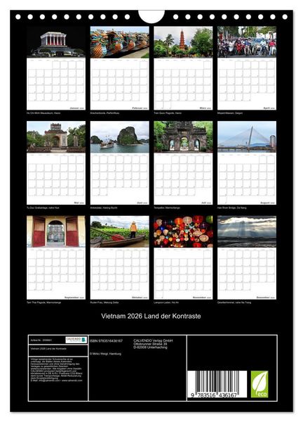 Produktbild: Vietnam 2026 Land der Kontraste (Wandkalender 2026 DIN A4 hoch), CALVENDO Monatskalender