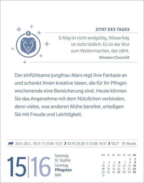 Produktbild: L&ouml;we Sternzeichenkalender 2027 - Tagesabrei&szlig;kalender - Ihr Horoskop f&uuml;r jeden Tag