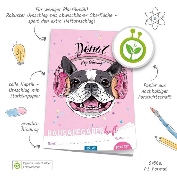 Produktbild: TR&Ouml;TSCH - Jahresbezogenes Hausaufgabenheft Grundschule Hund 26/27