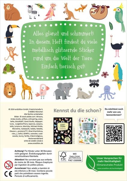 Produktbild: Metallic-Sticker &ndash; Wilde Tiere