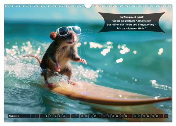 Produktbild: Der tierisch lustige Surfkalender (Wandkalender 2026 DIN A3 quer), CALVENDO Monatskalender