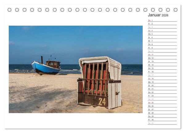 Produktbild: Zeit f&uuml;r Erholung - Insel Usedom / Geburtstagskalender (Tischkalender 2026 DIN A5 quer), CALVENDO Monatskalender