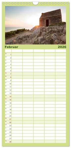 Produktbild: Familienplaner 2026 - Mediterraner Seelenfrieden mit 5 Spalten (Wandkalender, 21 x 45 cm) CALVENDO