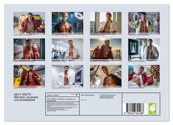 Produktbild: SEXY &Auml;RZTE - M&auml;nnlich, muskul&ouml;s und einsatzbereit (Wandkalender 2026 DIN A4 quer), CALVENDO Monatskalender