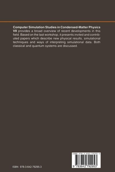 Produktbild: Computer Simulation Studies in Condensed-Matter Physics VII